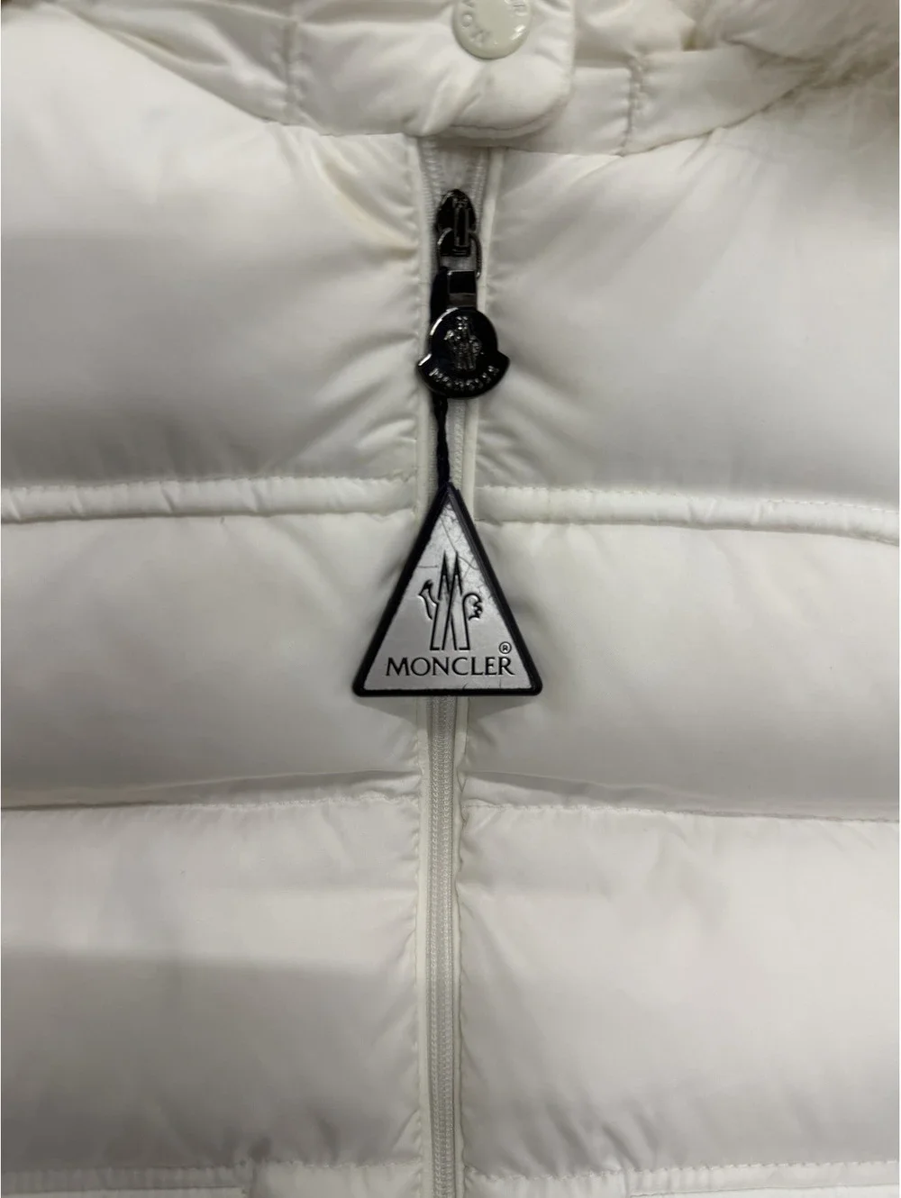 Moncler White Puffer Jacket with Fur Hood for Kids Size 18-24 Months